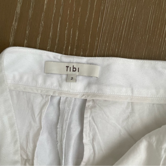 Tibi Spring Blazer with Sleeve Slit & Spring High Waisted Sebastian Pants White - Picture 6 of 8